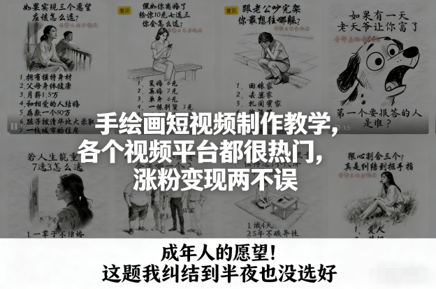 手绘画短视频制作教学,各个视频平台都很热门,涨粉变现两不误插图 手绘画短视频制作教学,各个视频平台都很热门,涨粉变现两不误