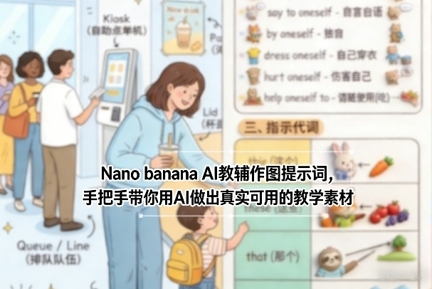 Nano banana AI教辅作图提示词,手把手带你用AI做出真实可用的教学素材插图 Nano banana AI教辅作图提示词,手把手带你用AI做出真实可用的教学素材