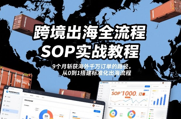 跨境出海全流程全盘托出SOP实战教程,9个月斩获海外千万订单的路径,从0到1搭建标准化出海流程插图 跨境出海全流程全盘托出SOP实战教程,9个月斩获海外千万订单的路径,从0到1搭建标准化出海流程