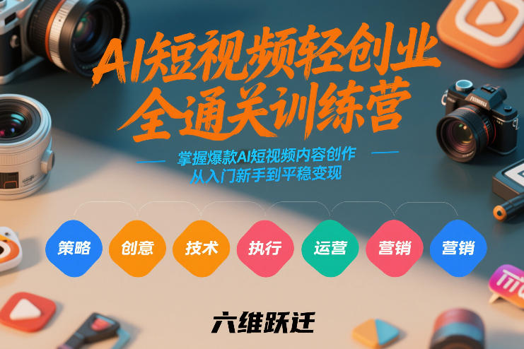 AI短视频轻创业全通关训练营,掌握爆款AI短视频内容创作,从入门新手到平稳变现的六维跃迁插图 AI短视频轻创业全通关训练营,掌握爆款AI短视频内容创作,从入门新手到平稳变现的六维跃迁