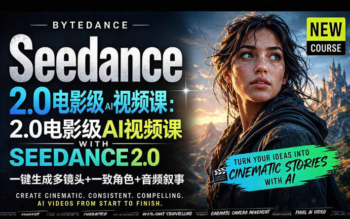 字节跳动的Seedance 2.0 AI电影视频生成制作教程,一键生成多镜头+一致角色+音频叙事-中英字幕插图 字节跳动的Seedance 2.0 AI电影视频生成制作教程,一键生成多镜头+一致角色+音频叙事-中英字幕