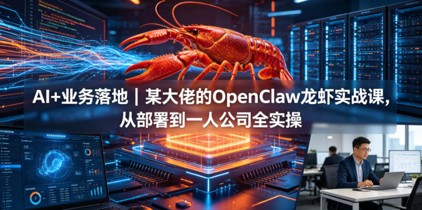 AI+业务落地|某大佬的OpenClaw小龙虾实战课,从部署到一人公司全实操插图 AI+业务落地|某大佬的OpenClaw小龙虾实战课,从部署到一人公司全实操