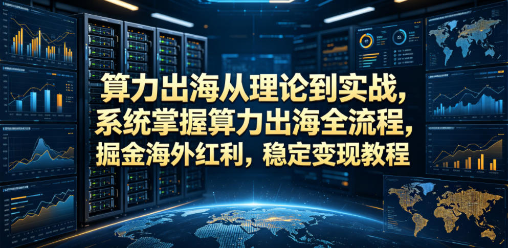 算力出海从理论到实战，系统掌握算力出海全流程，掘金海外红利，稳定变现教程