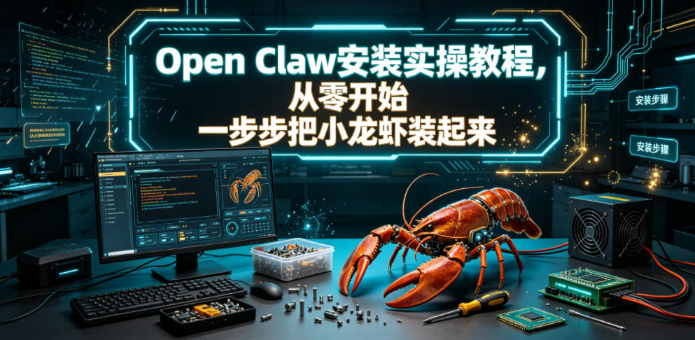 Open Claw安装实操教程，从零开始一步步一步步把小龙虾装起来