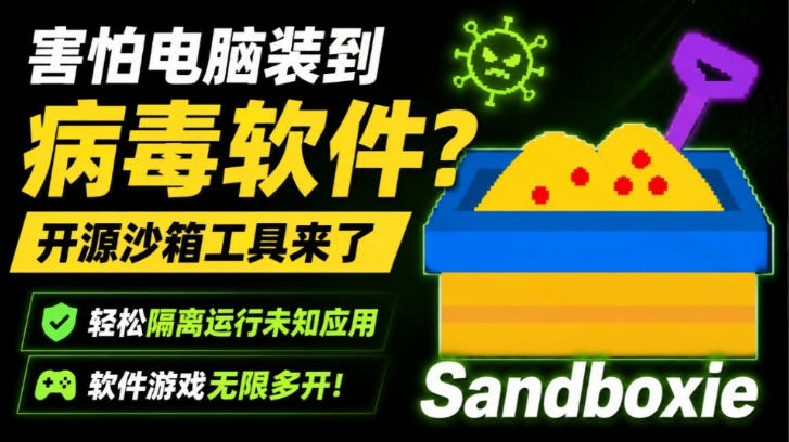 害怕电脑装到病毒软件?开源沙箱工具来了,轻松隔离运行未知应用,还能软件游戏无限多开!Sandboxie插图 害怕电脑装到病毒软件?开源沙箱工具来了,轻松隔离运行未知应用,还能软件游戏无限多开!Sandboxie