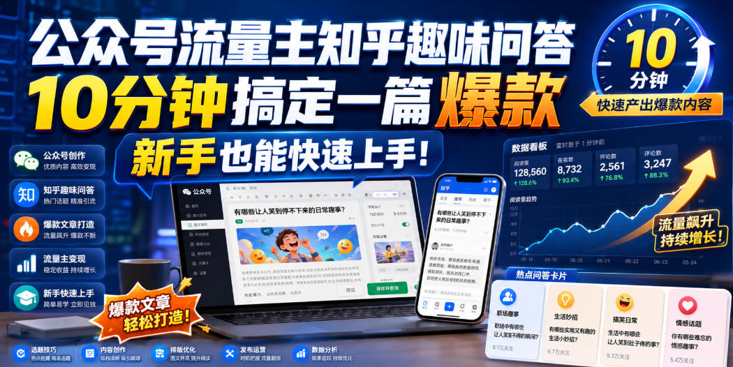 公众号流量主知乎趣味问答,10分钟搞定一篇爆款,新手也能快速上手!插图 公众号流量主知乎趣味问答,10分钟搞定一篇爆款,新手也能快速上手!