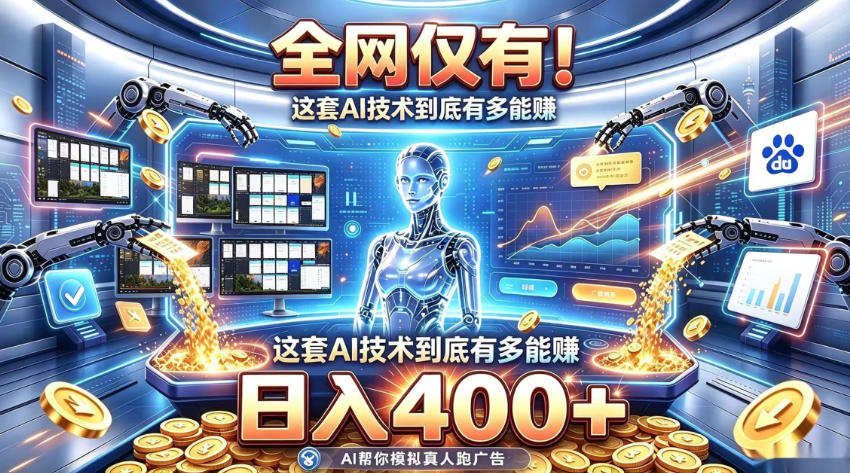 全网仅有!这套AI技术到底有多能賺,日入400+,无需人工干预,实现真正被动变现【揭秘】插图 全网仅有!这套AI技术到底有多能賺,日入400+,无需人工干预,实现真正被动变现【揭秘】