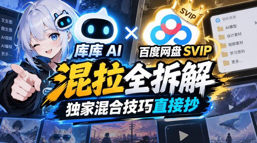 库库AI×百度网盘SVIP混拉全拆解,独家混合技巧直接抄插图 库库AI×百度网盘SVIP混拉全拆解,独家混合技巧直接抄
