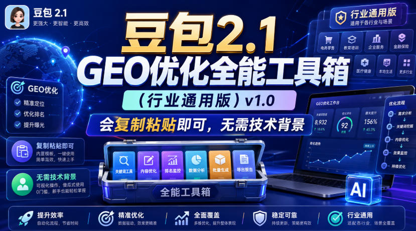 豆包2.1 GEO优化全能工具箱(行业通用版)v1.0,会复制粘贴即可,无需技术背景插图 豆包2.1 GEO优化全能工具箱(行业通用版)v1.0,会复制粘贴即可,无需技术背景