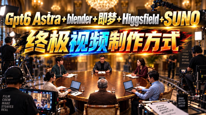GPT-6 Astra+Blender+即梦+Higgsfield+Suno=终极视频制作方式!插图 GPT-6 Astra+Blender+即梦+Higgsfield+Suno=终极视频制作方式!